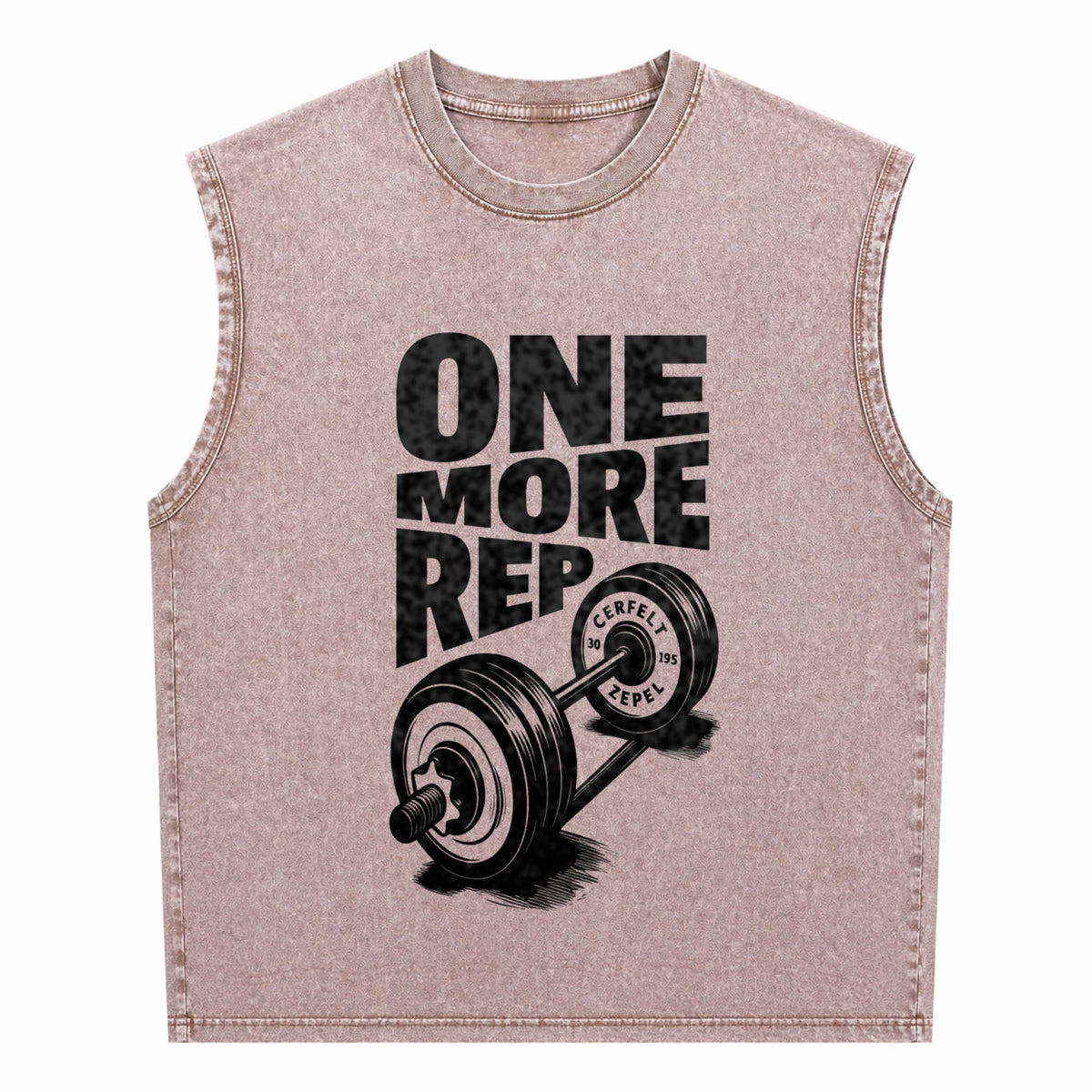 Funny Gym Workout - One More Rep Weightlifting Men's Washed Tank Top - product view