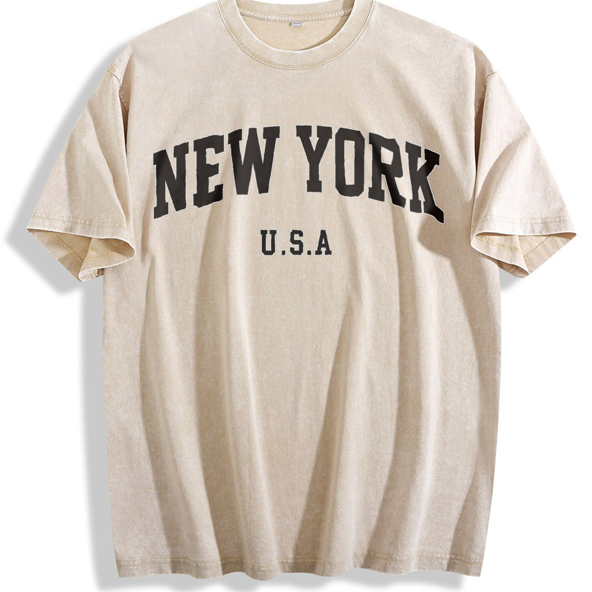 Fun Vintage Washed T-Shirt - Beige