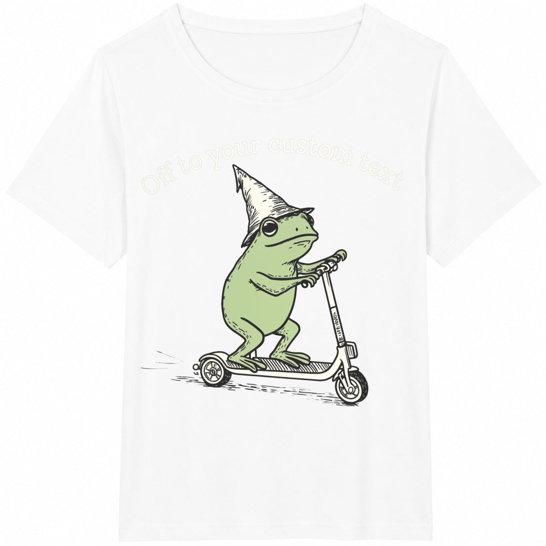 Text Funny Frog Teacher Back To School Text Teacher Cotton T-Shirt - product view