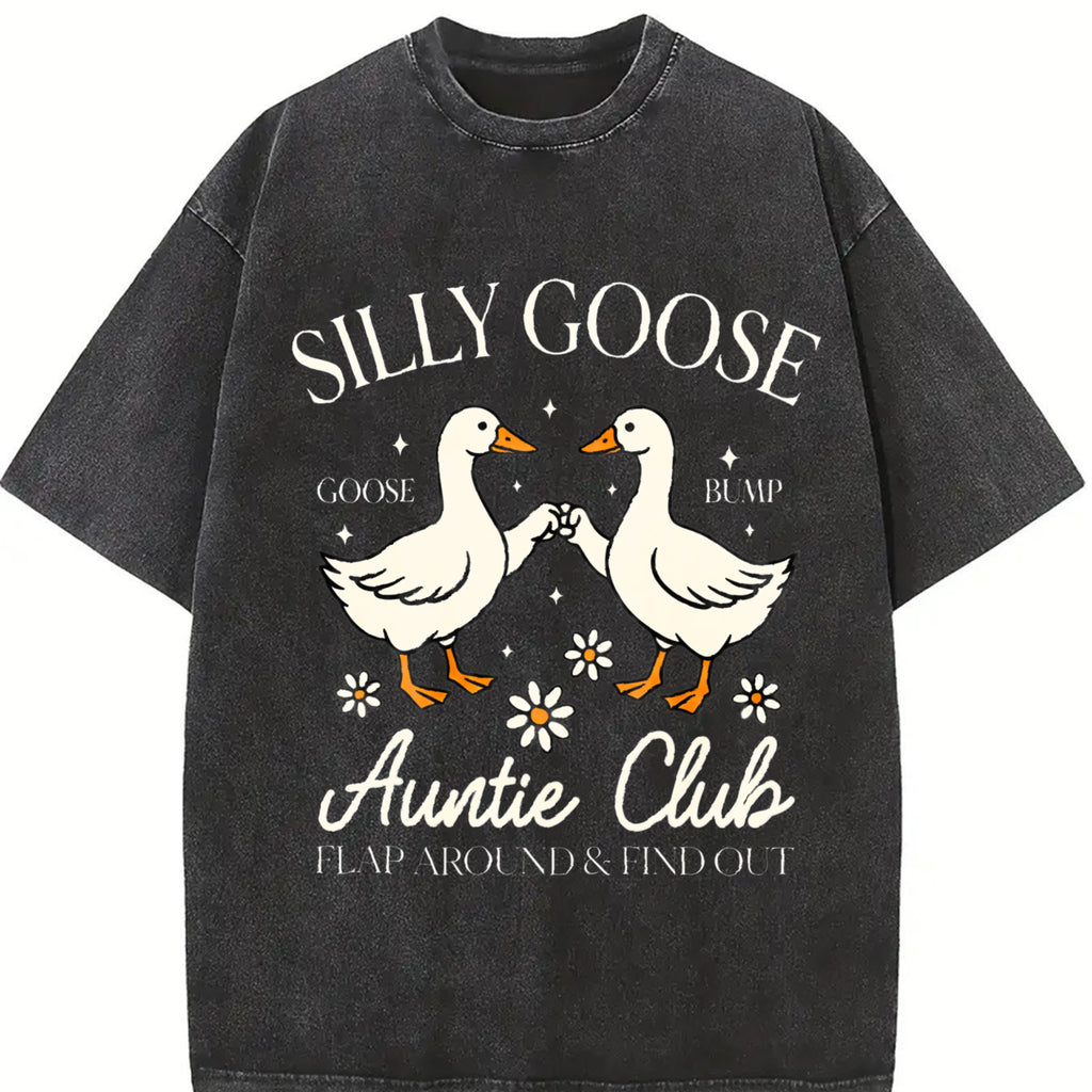 100% Cotton Auntie Aunt Silly Goose Mother’s Day Silly Goose Auntie Club T-Shirt