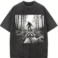 100% Cotton Unisex Funny Raccoon Selfie with Sasquatch Bigfoot T-Shirt Casual Top