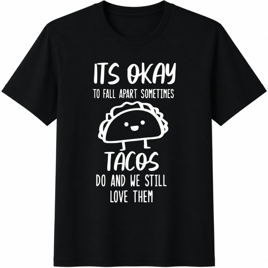 Funny Tacos Cotton T-Shirt - Black