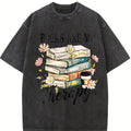 Retro Floral Book Tshirt, Book Lover Tee, Retro Booktrovert Shirt, Fall Book Club Shirt, Booktok Merch Homebody