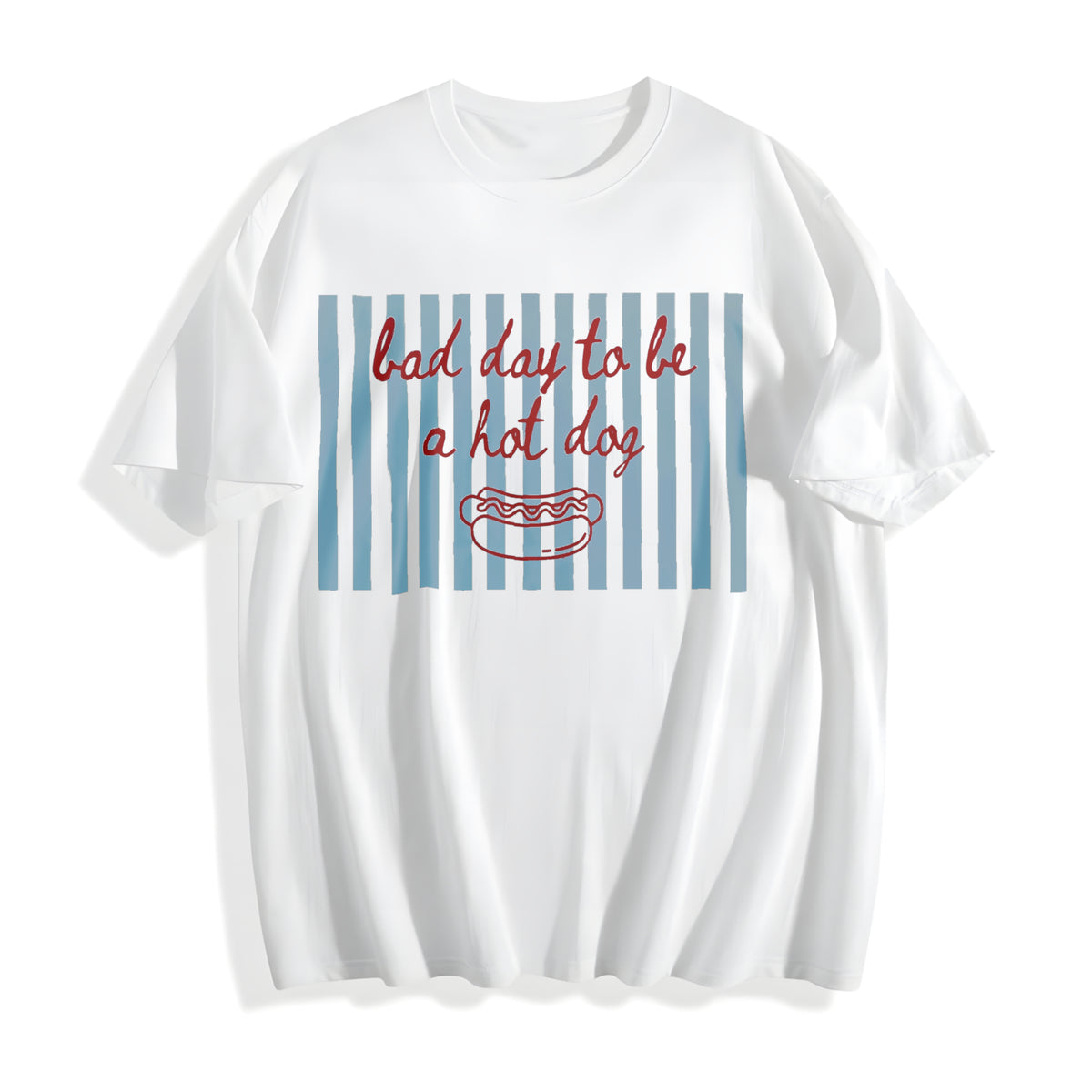 Funny American Hot Dog July 4th Glizz Hot Dog Lovers For Cotton T-Shirt - product view