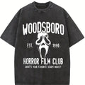 Woodsboro Horror Film Club TShirt Featuring Scream Ghost Face Design For Thriller Movie Fans Spooky Season Streetwear Womenswear