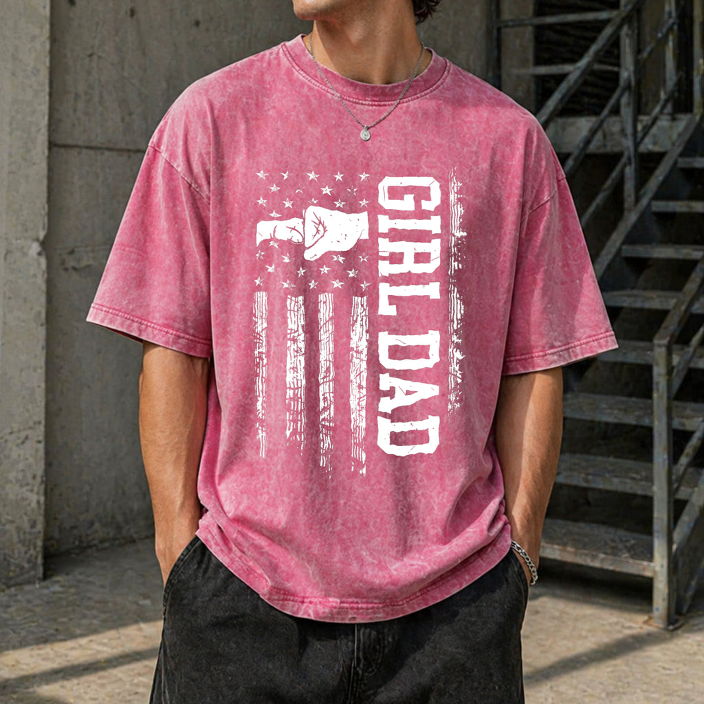 Girl Dad Vintage Washed T-Shirt - product view