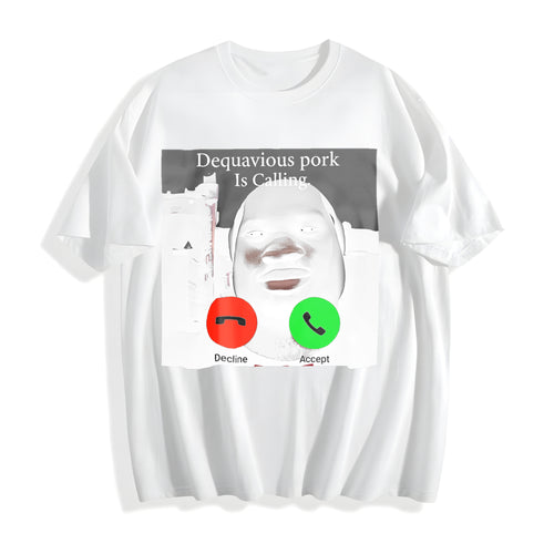 100 Daquavious Pork Is Calling John Pork Meme Joke Oddly Cotton T-Shirt - product view