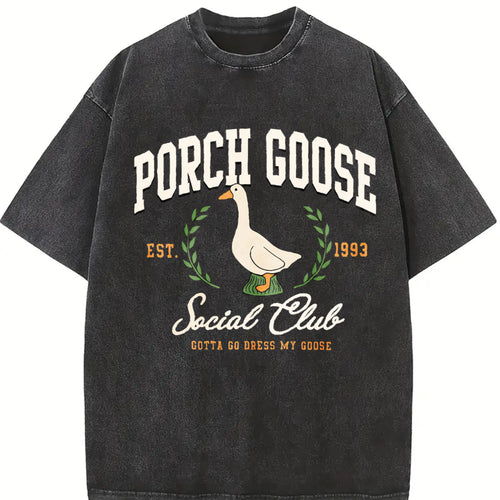 - Spring Summer - For No Chest Padding Shortening Vintage Washed T-Shirt - product view