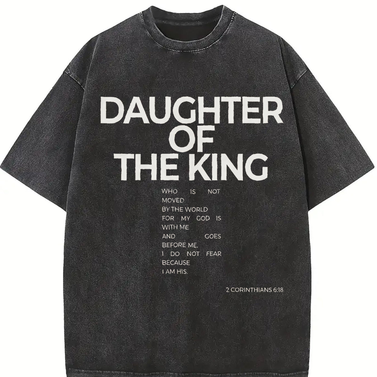Women's "DAUGHTER OF THE KING" Print Round Neck Tee, Fashion Casual Short Sleeve T-shirt, Ladies Summer Sleepwear, Top