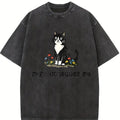 Funny Cat Meme Shirt, Rage Consumes Me Oversize Unisex Washed T-Shirt for Women and Men's Unisex Fit Batik Cotton Oversize Streetwear Menswear  Super Soft Pre-Shrunk