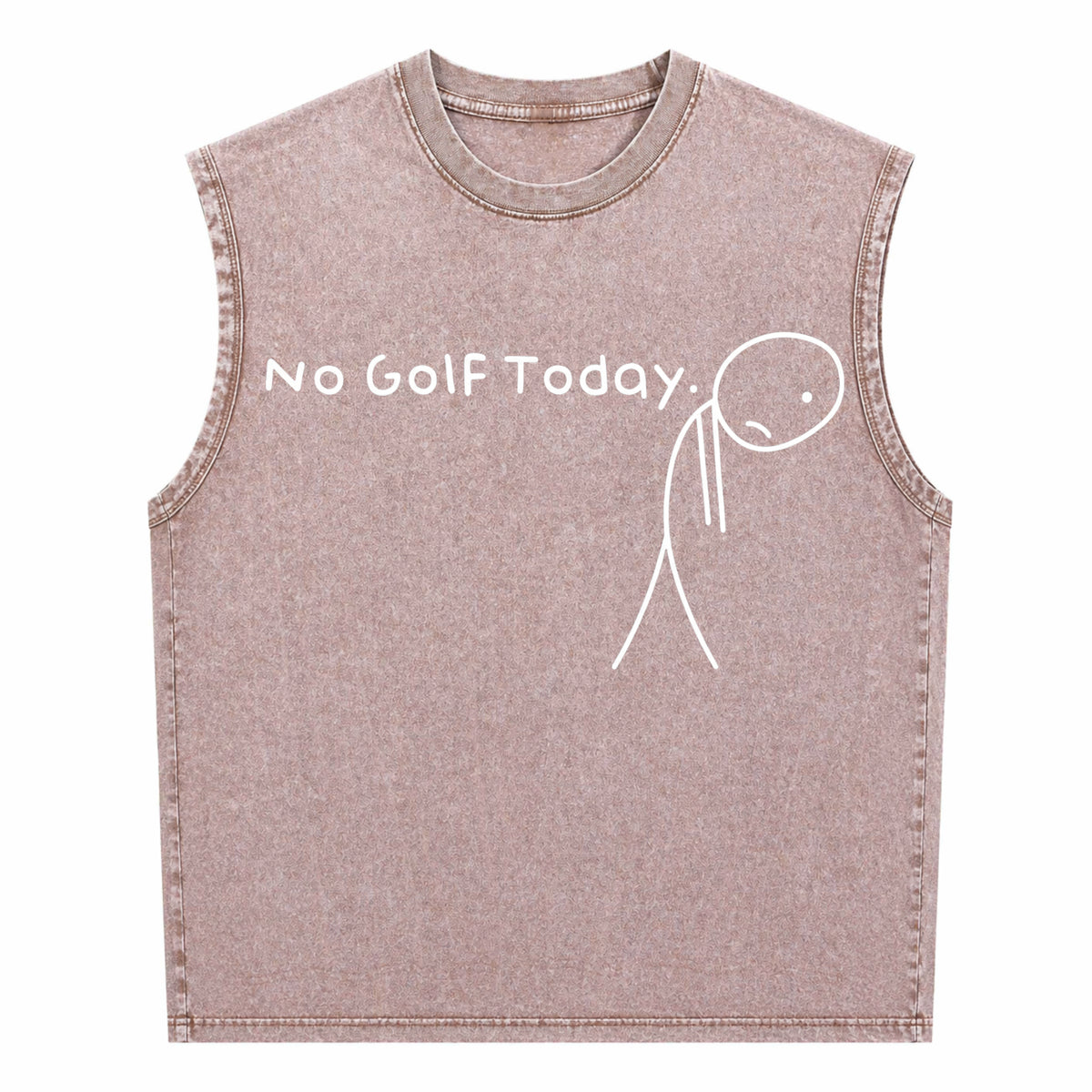 No Golf Today Funny Sad Stickman Golfer Golfers Men's Washed Tank Top - product view