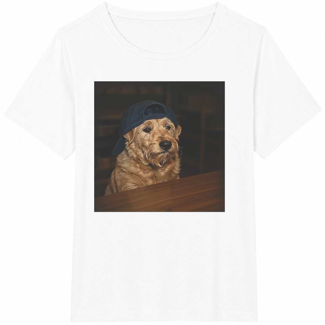 Funny Dog Drinking Beer Cotton T-Shirt - product view