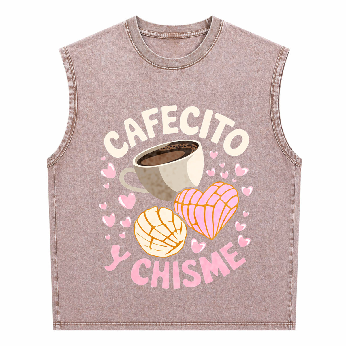 Latina Mexican Baked Concha Pastry Conchas Men's Washed Tank Top - product view