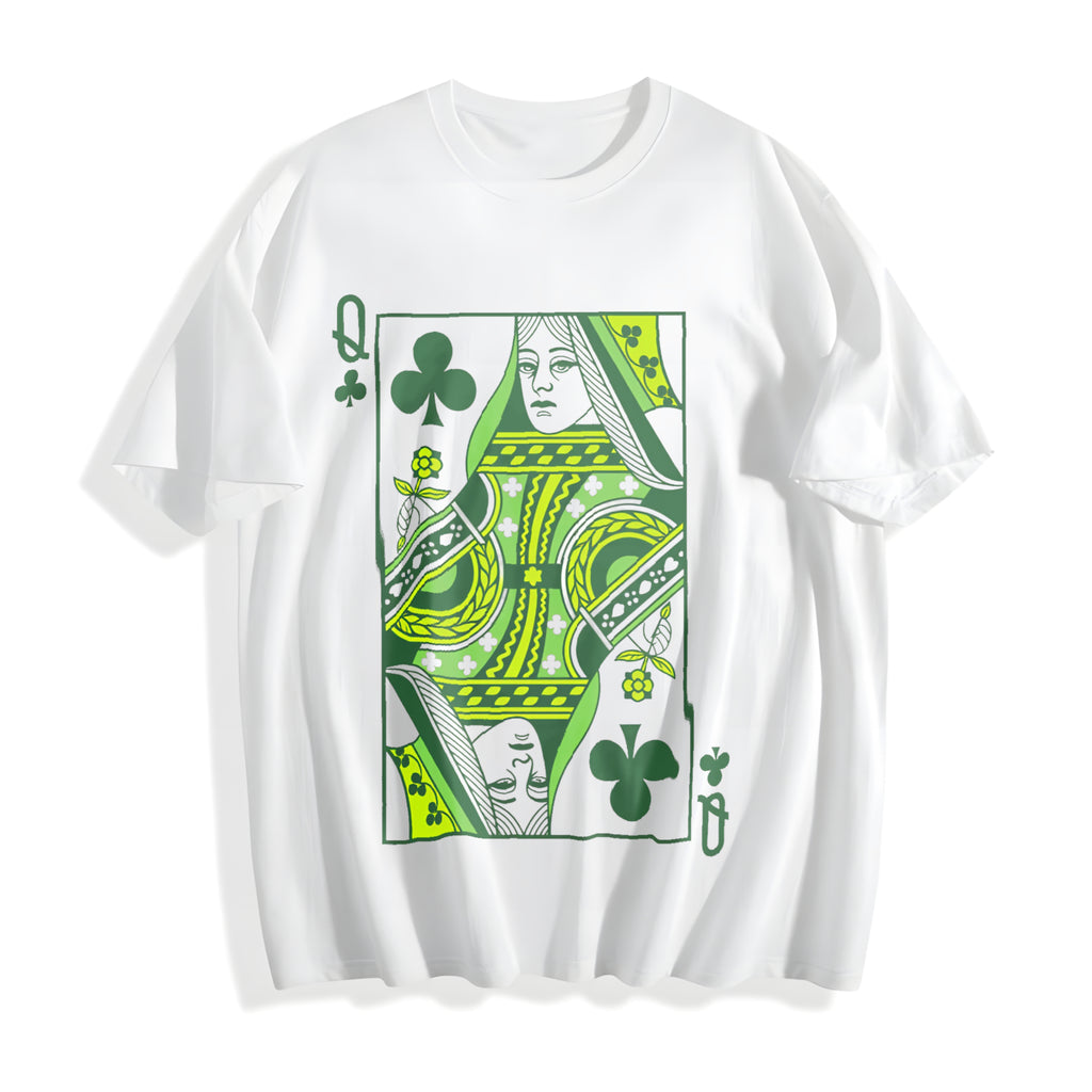 Queen Of Clubs For St Patrick's Day Cotton T-Shirt - product view