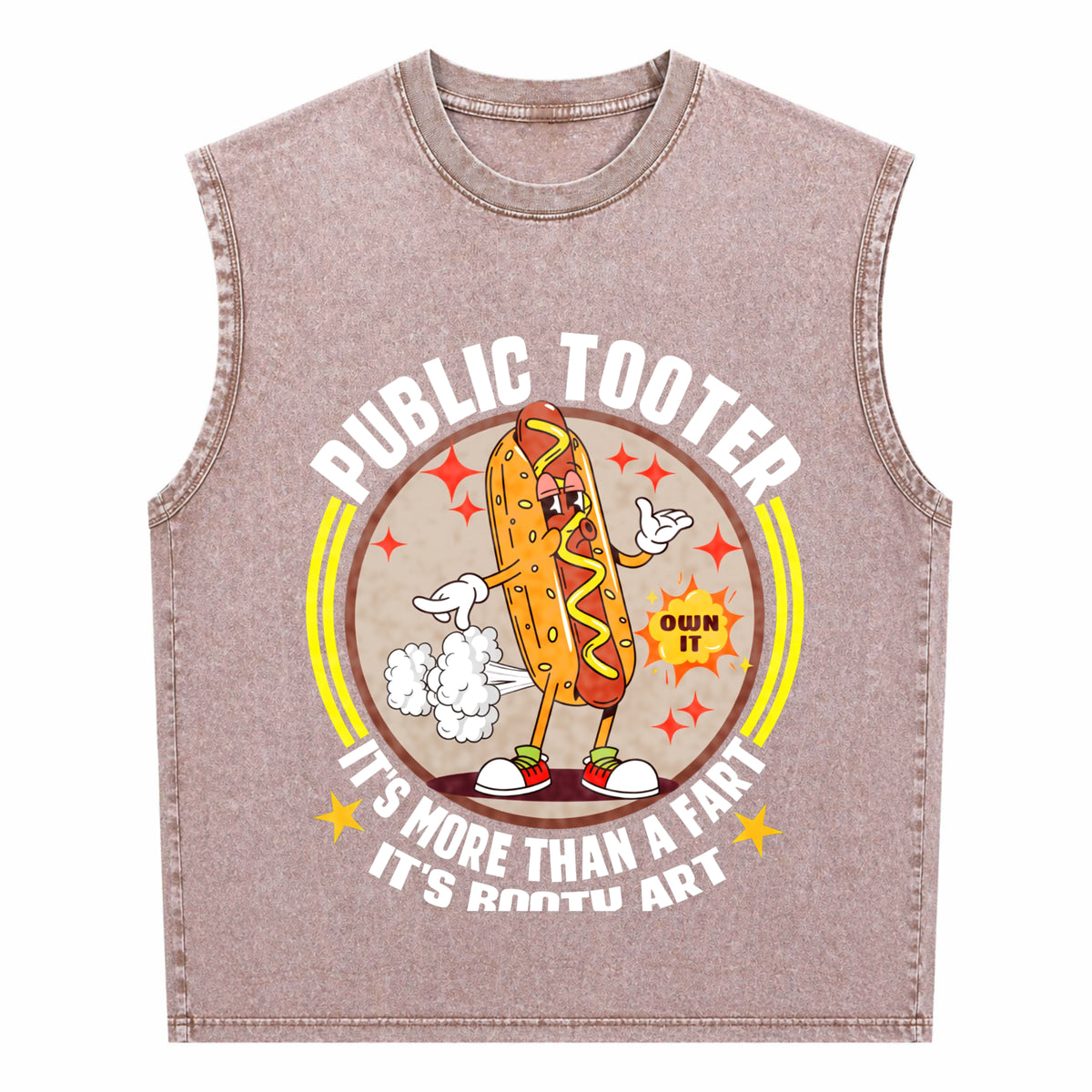 Public Tooter Funny Inappropriate Embarrassing Humor Men's Washed Tank Top - product view