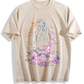 Lightning Horse 90s Vintage Washed T-Shirt - Beige