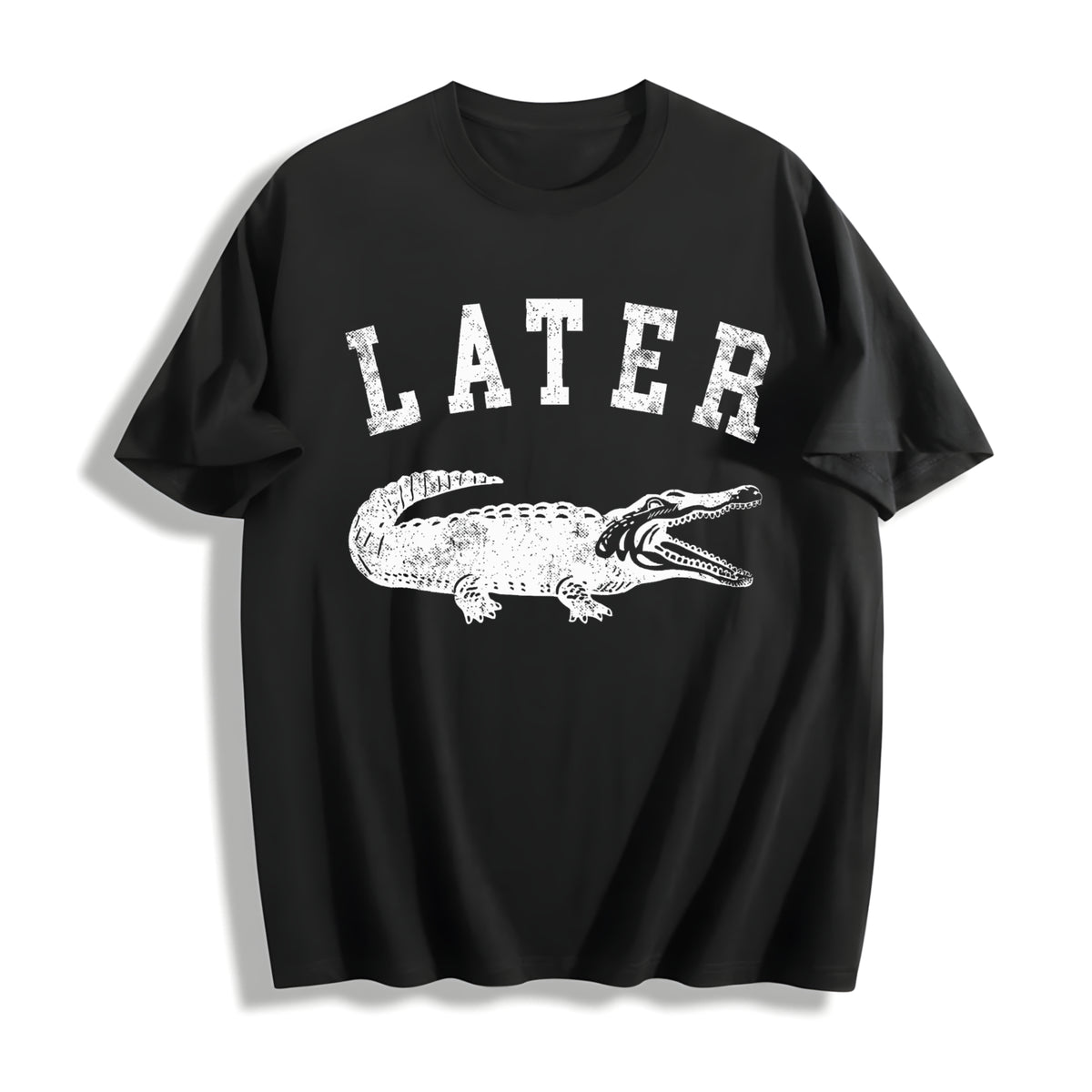 Later Alligator Funny Gator Joke Saying For Guys Funny Cool Cotton T-Shirt - Black