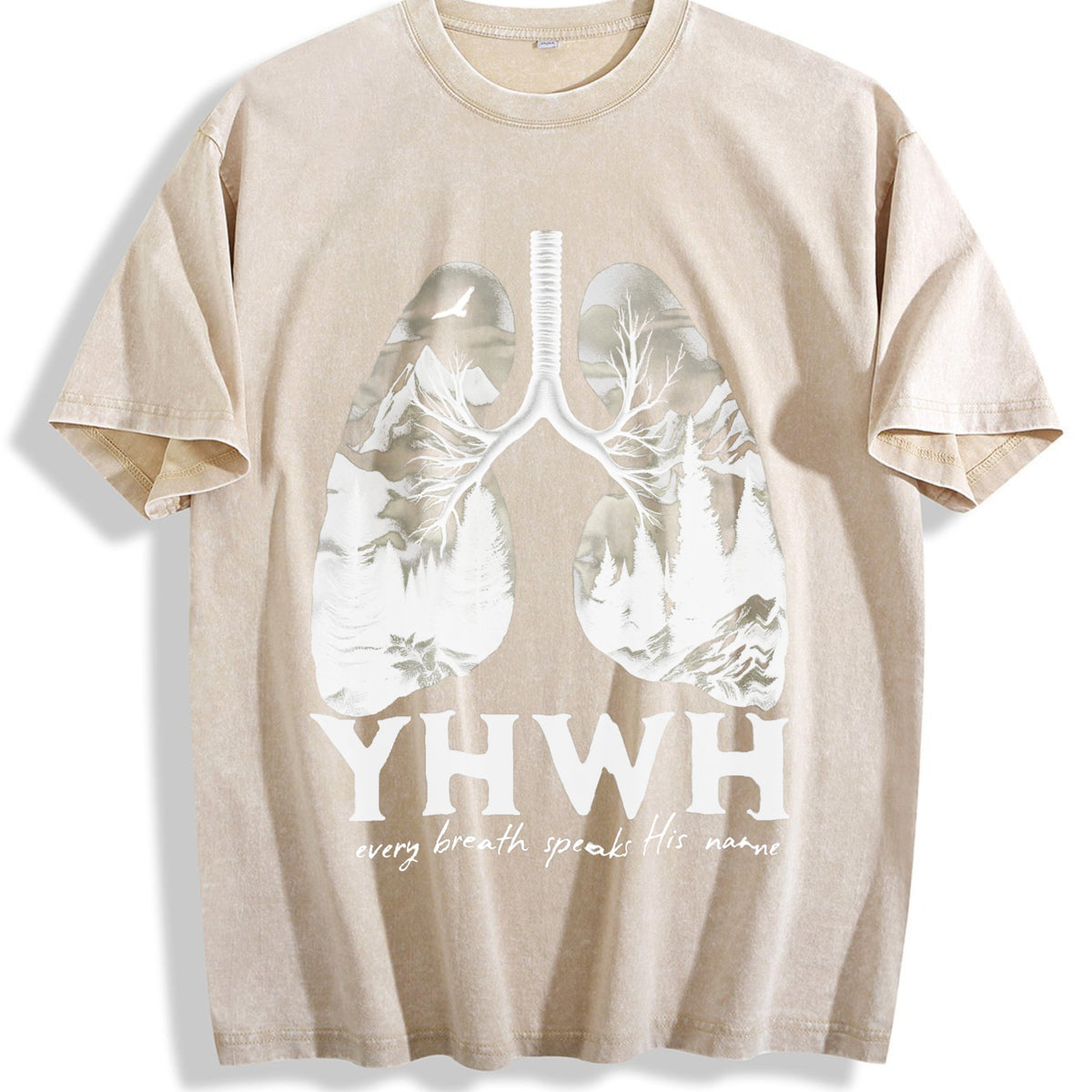 Yhwh Christian Vintage Washed T-Shirt - Beige