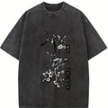 Cotton Short Sleeve  T-Shirt Men's Casual Floral & Bird Print T-Shirt - Breathable Polyester, Crew Neck, Short Sleeve - Perfect for Summer