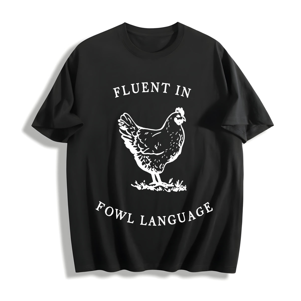 Chicken Cotton T-Shirt - Black