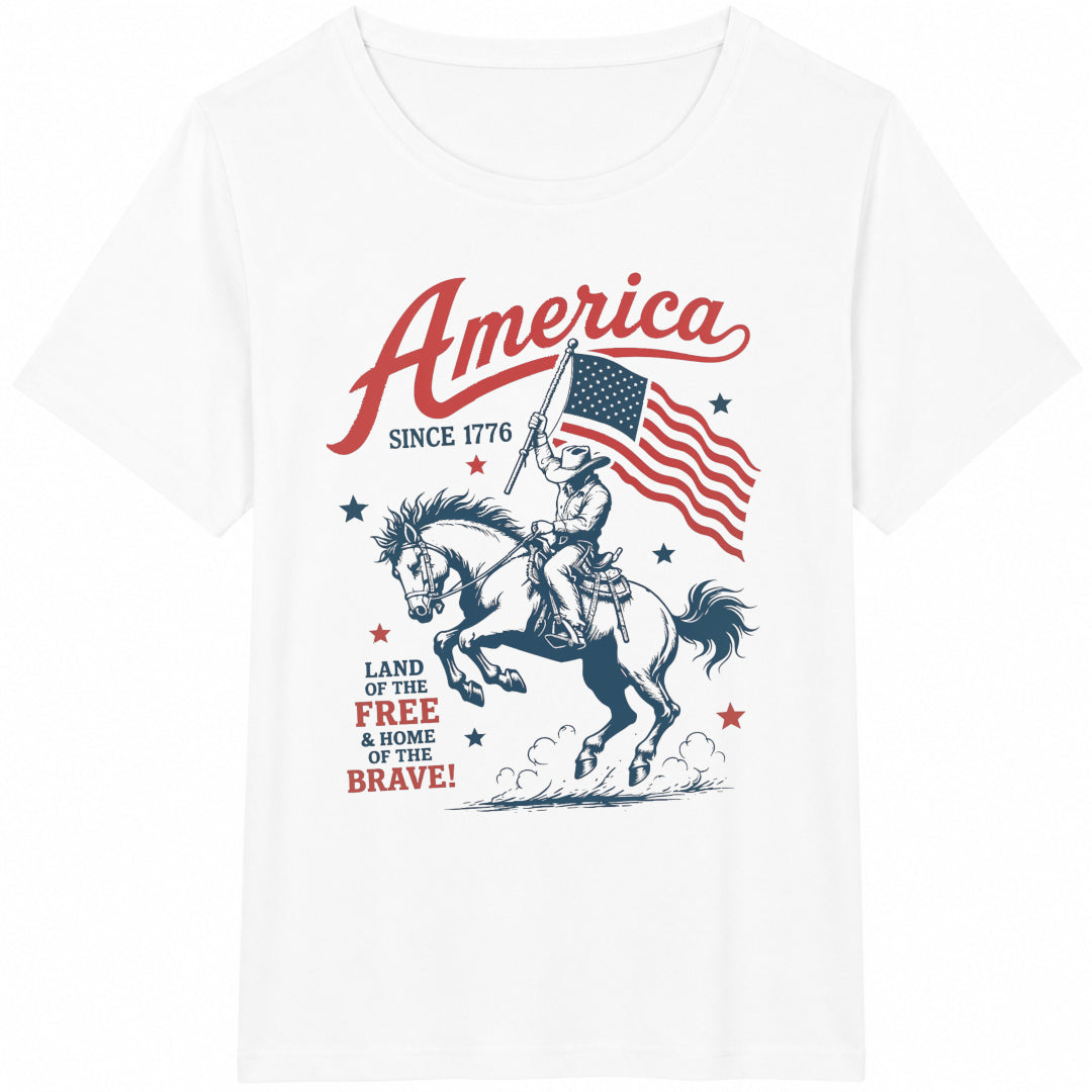 America Since 1776 Cowboy Cotton T-Shirt - product view