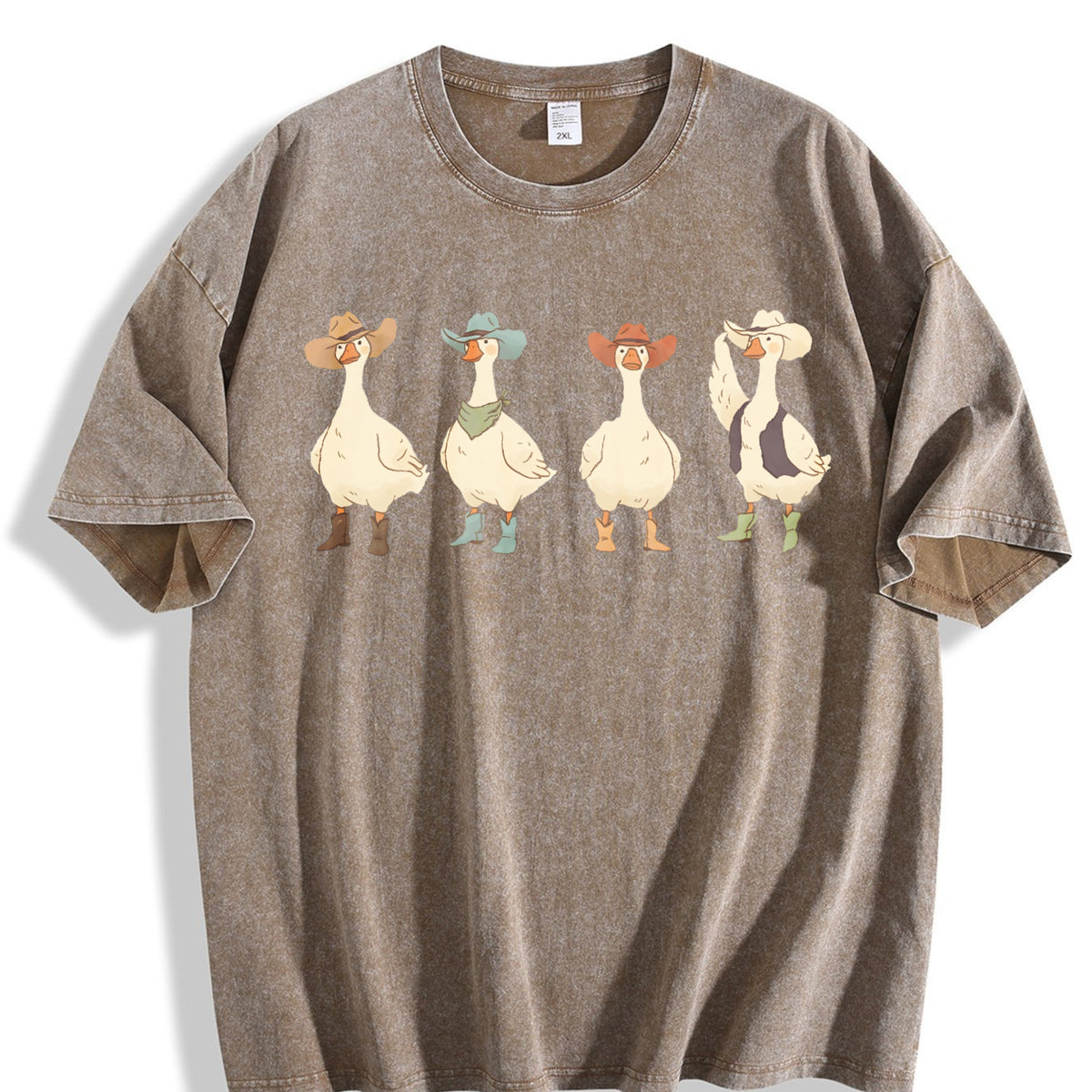 Western Cowboy Goose Lineup Vintage Washed T-Shirt - product view