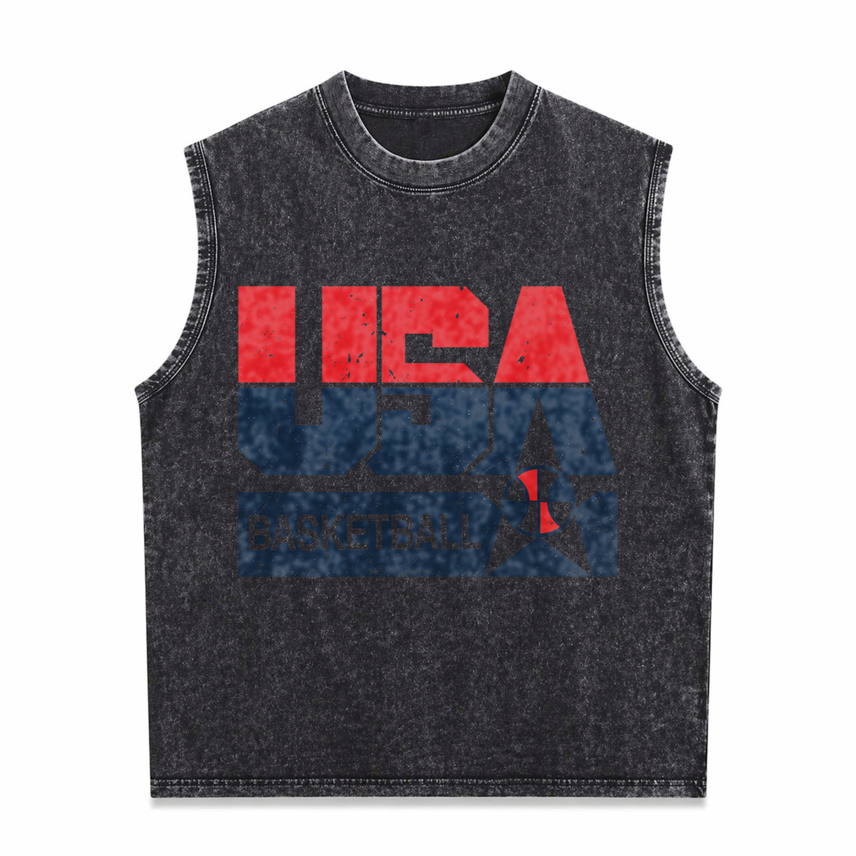 Summer USA Basketball Men's Washed Tank Top - Black