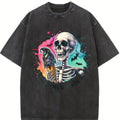 Summerween Skull Tees Summer Vibes Watercolor Ice Cream Skull Tshirt  I'm Freakin Melting Skull Tee Living the Dream Skeleton Tshirt Beach Skull T-Shirt Summer Rocker Tees Just Waiting for Aalloween Tees