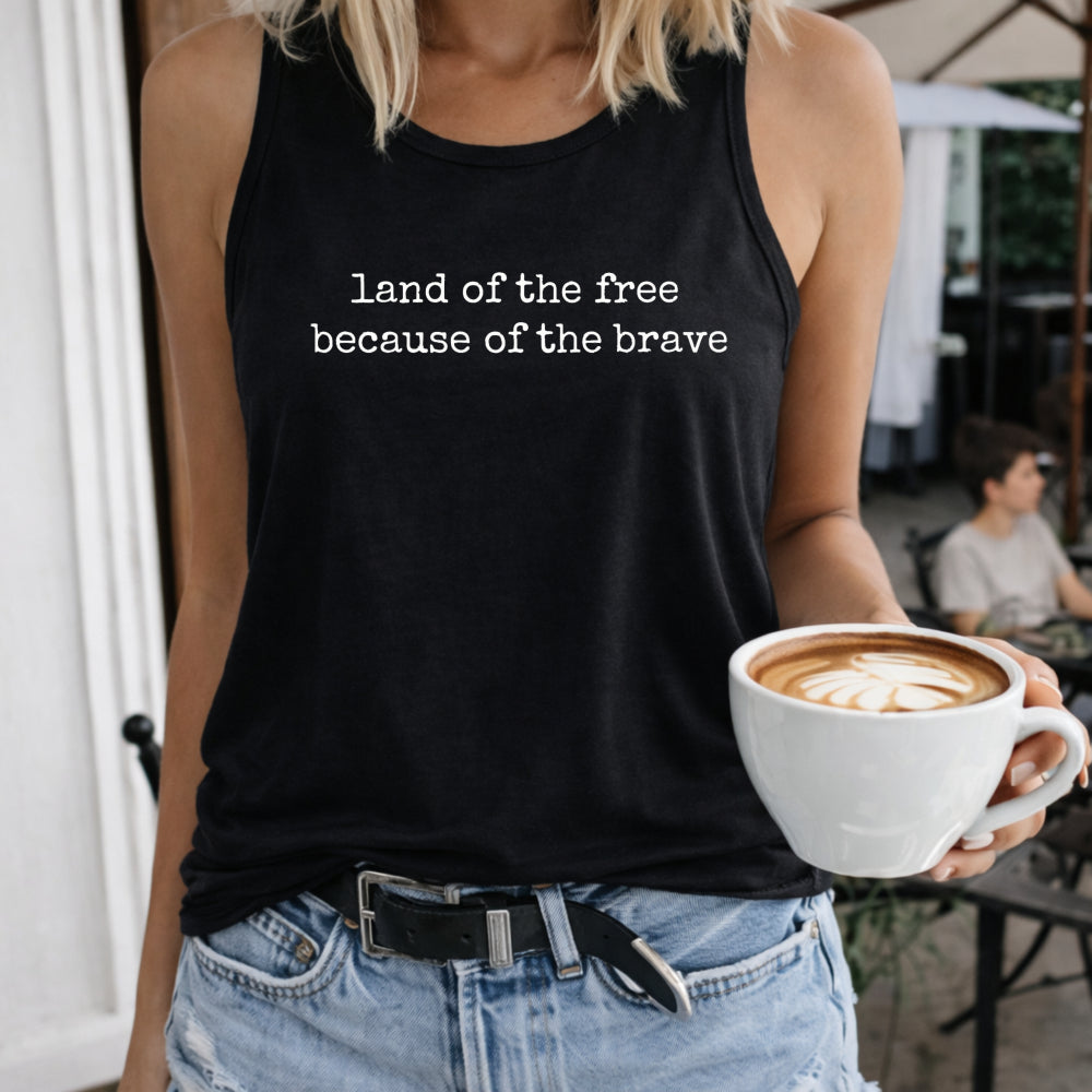 Land Of The Free Because Of The Brave Women's Tank Top - Black