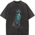 Neon Evangelion Anime Double Printed Vintage Washed Tee Unisex Oversize Anime Manga Washed Heavyweight Cotton T-shirt boyfriend  tees