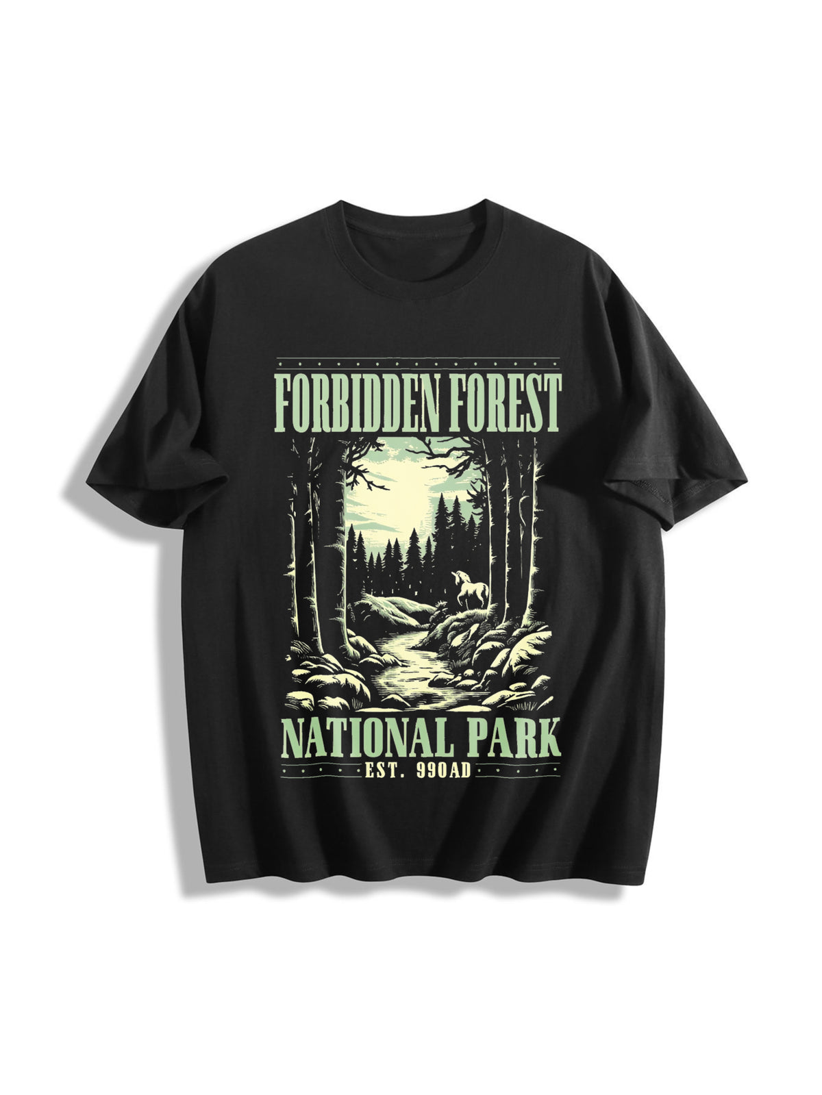 Forbidden Forest Cotton T-Shirt - Black