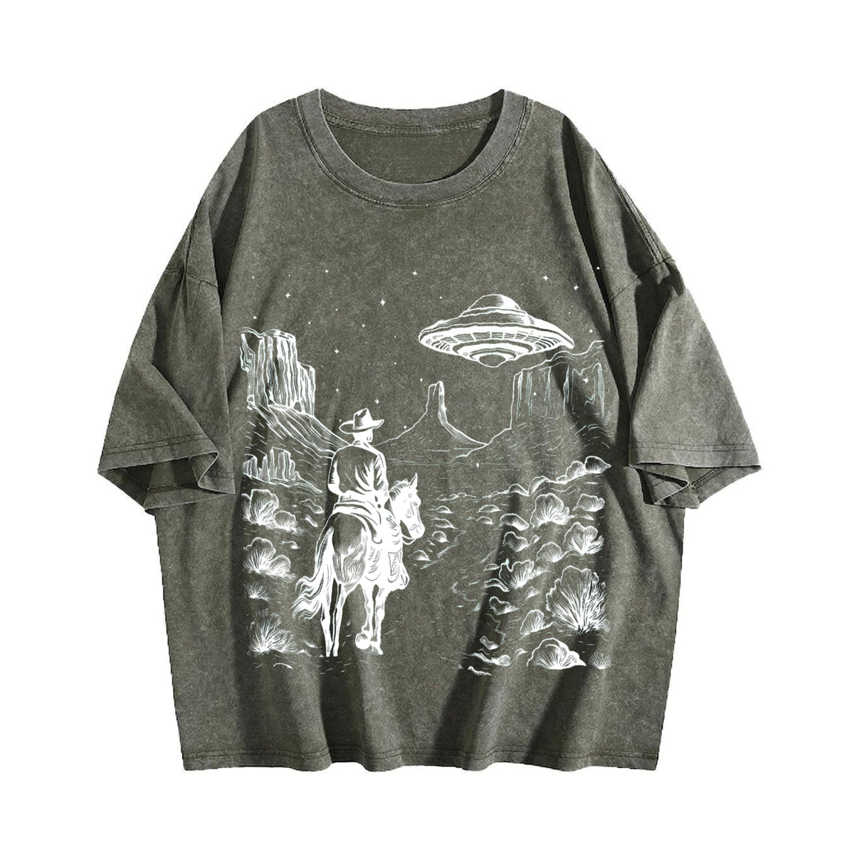 Cowboy Western 90s Vintage Washed T-Shirt - product view