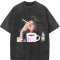 Funny Printed Design Unisex Oversized Crew neck T-Shirt & Sweatshirt,High-Quality Print,Casual Comfort Breathable Long Sleeve for Streetwear Fashion Men and Women's Top Daily Wear 07091
