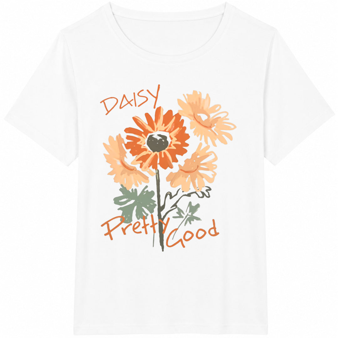 Floral & Letter Summer Cotton T-Shirt - product view