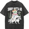 Comfort Colors Sorry Gotta Go Frog Cowboy T-Shirt, Funny Frog Shirt, Cowboy Frog Graphic Tee, Cool Animal Meme T-shirt, Gift for Men Women, Crew Neck T-shirt, Trending T-shirt