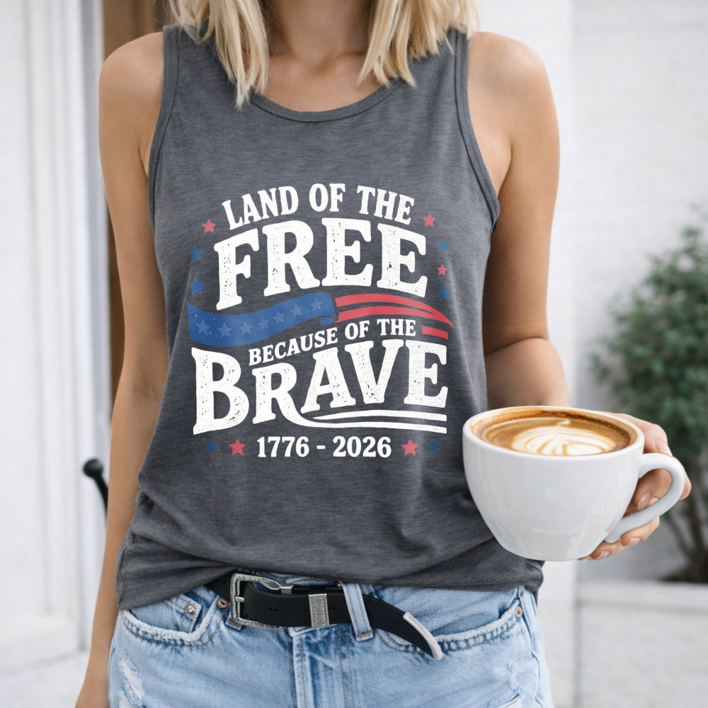 Land Of The Free Because Of The Brave Women's Tank Top - product view