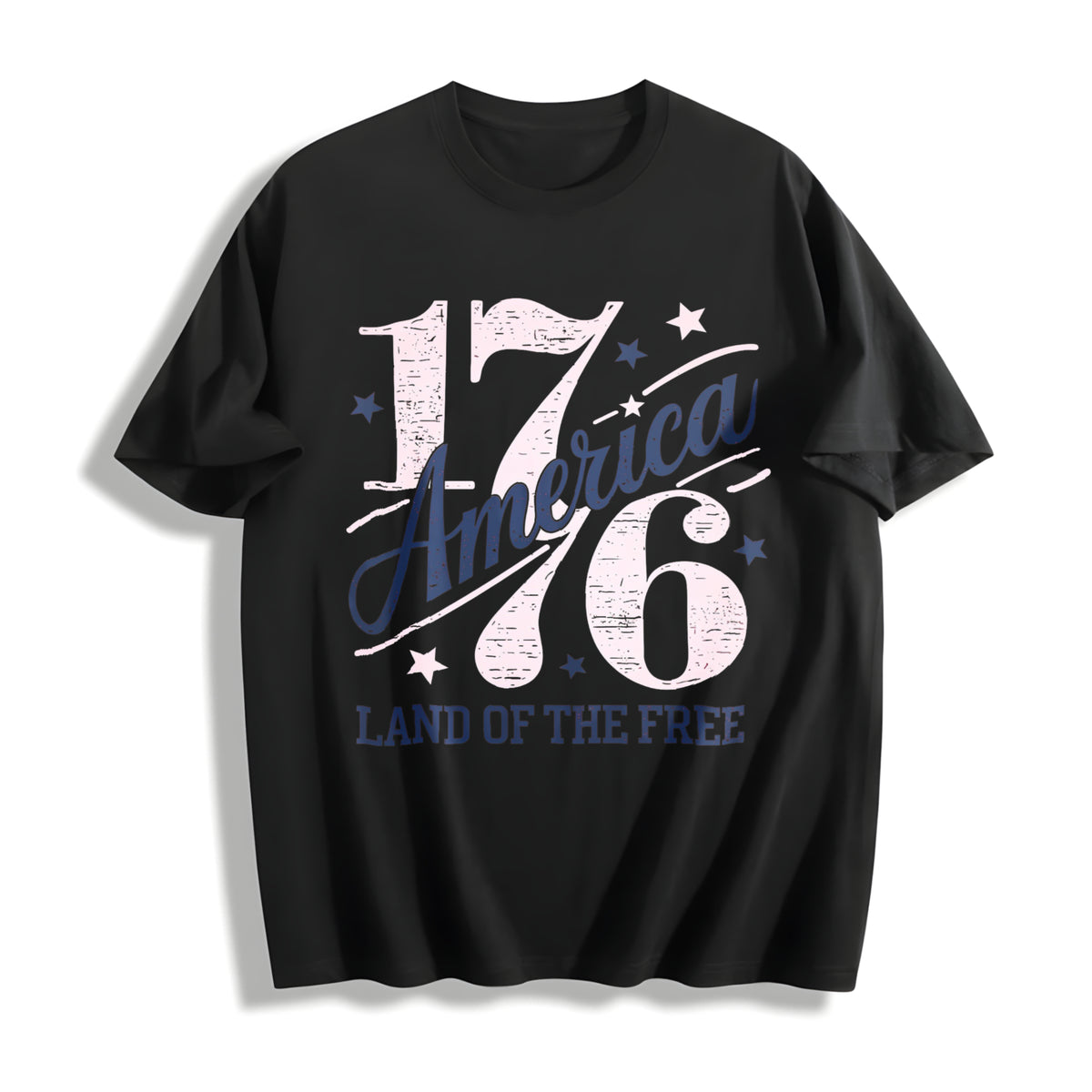 1776 America Cotton T-Shirt - Black