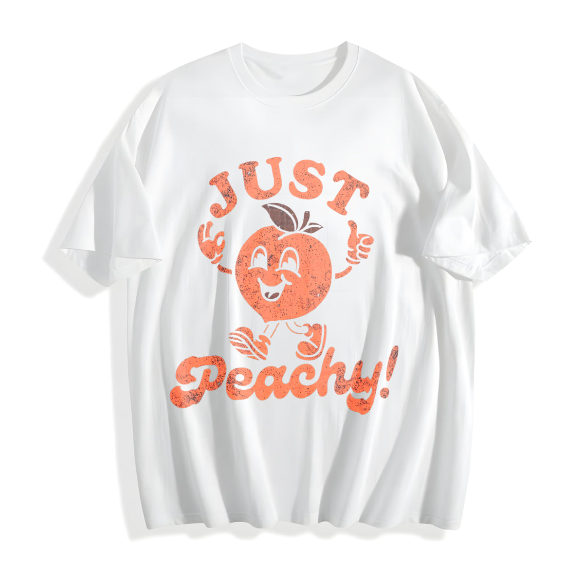 Funny Just Peachy Sarcastic For Ladies Funny Cute Ladies Cotton T-Shirt - product view