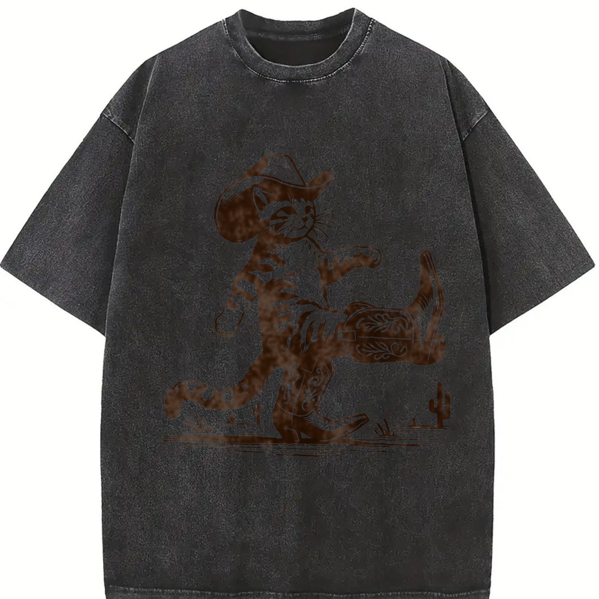 Cowboy Cat Vintage Washed T-Shirt - product view