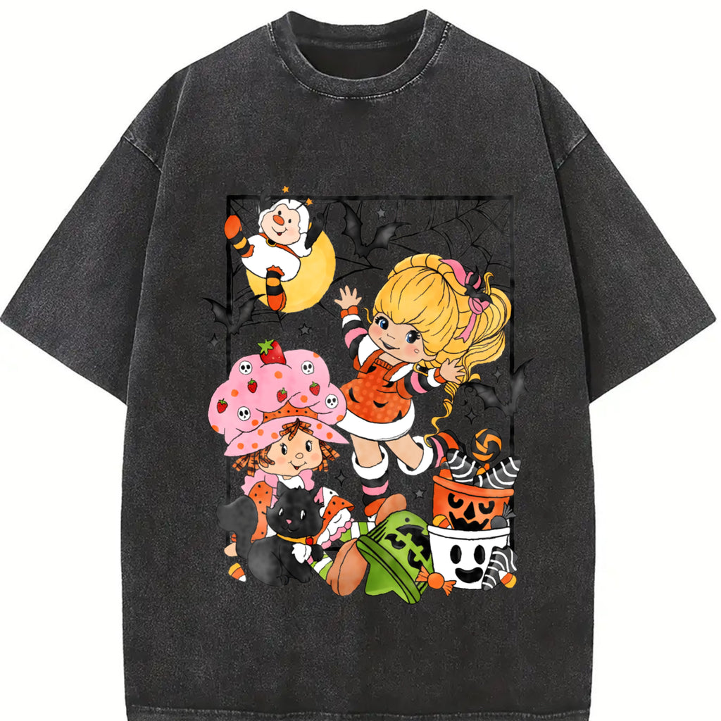 Rainbow Bright Brite Halloween Shirt, Halloween Graphic Design, 90s Halloween Shirt, Strawberry Shortcake