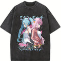 valentine shirts Hatsune Miku singer music anime  T Shirt Hip Hop Washed Cotton Oversize T-Shirts  Fashion Men Women Streetwear Printed Tee Shirt