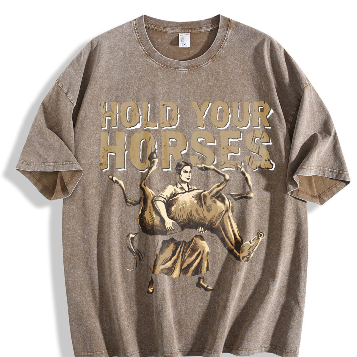 Hold Your Horses Cowboy Frog Vintage Washed T-Shirt - product view