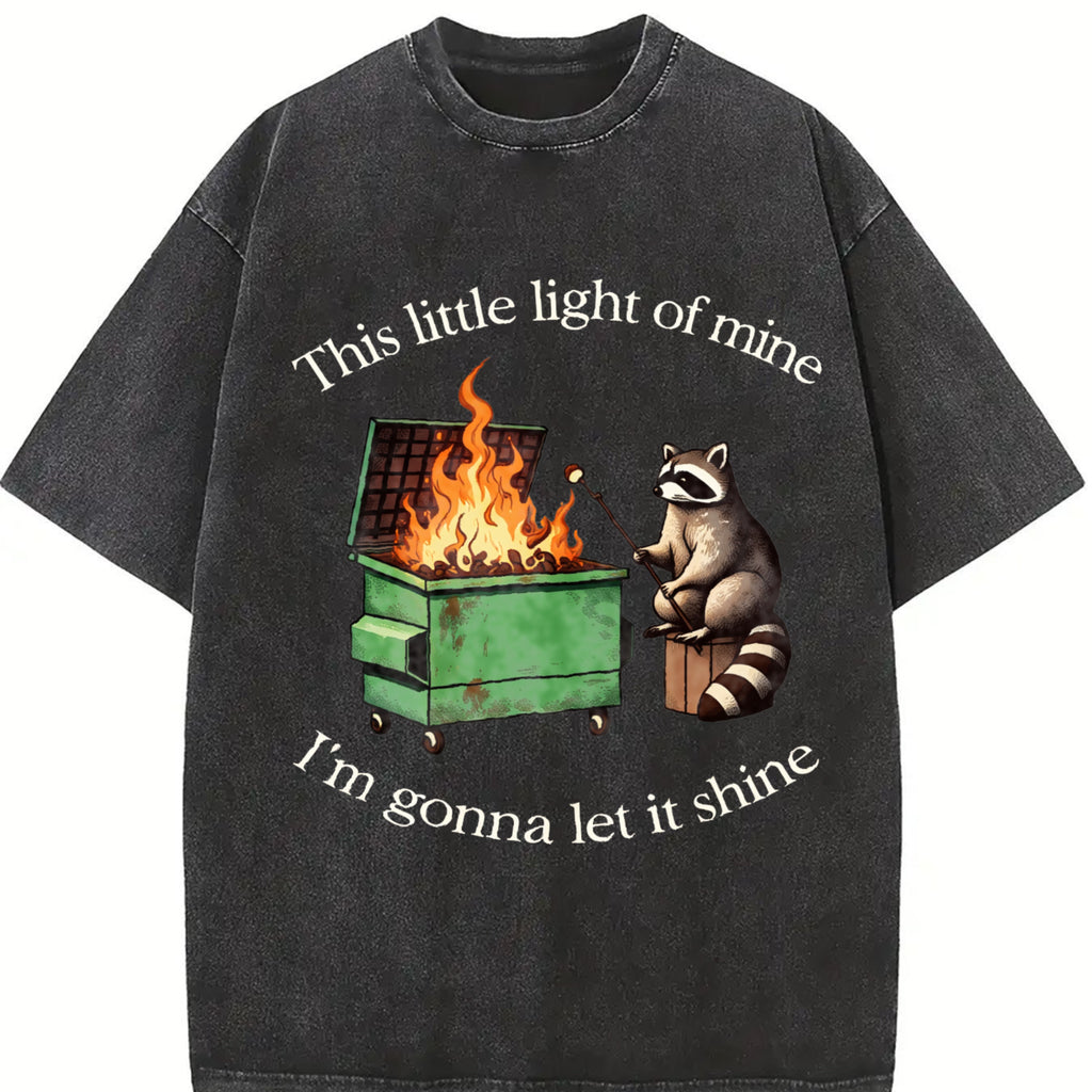 Comfort Colors Funny Parody Shirt: Dumpster Fire Raccoon TShirt, Mental Health Tee
