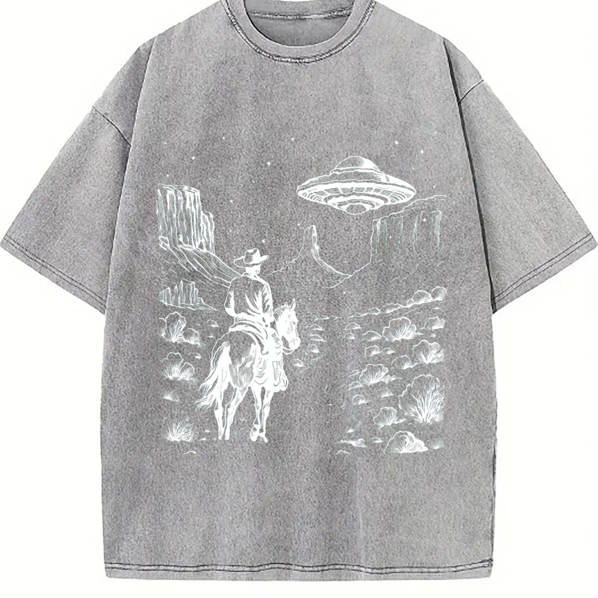 Cowboy Western 90s Vintage Washed T-Shirt - product view