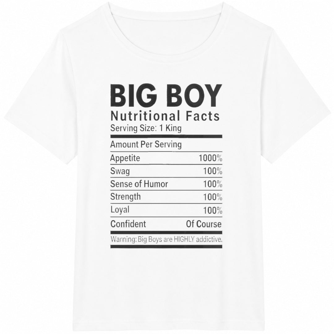 Big Boy Nutritional Facts - With Humorous Cotton T-Shirt - product view