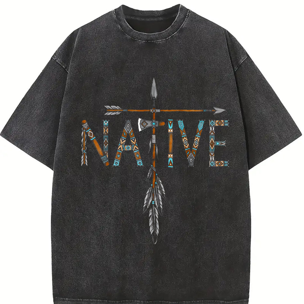 100% Cotton Unisex Native Indian American Day Pride Indigenous Native American T-Shirt Casual Top
