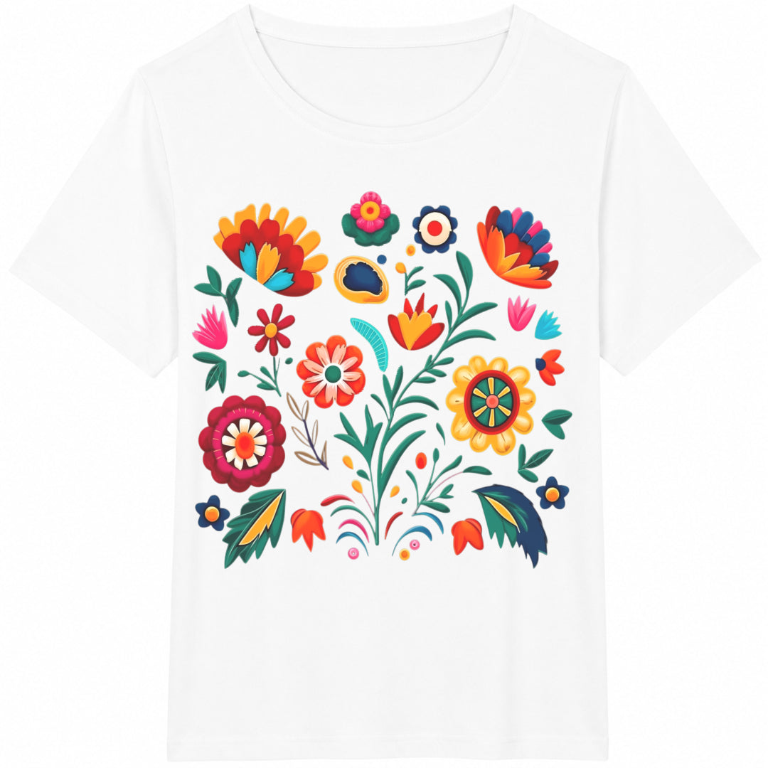 A Modern And Floral That Perfectly Matches Cotton T-Shirt - product view