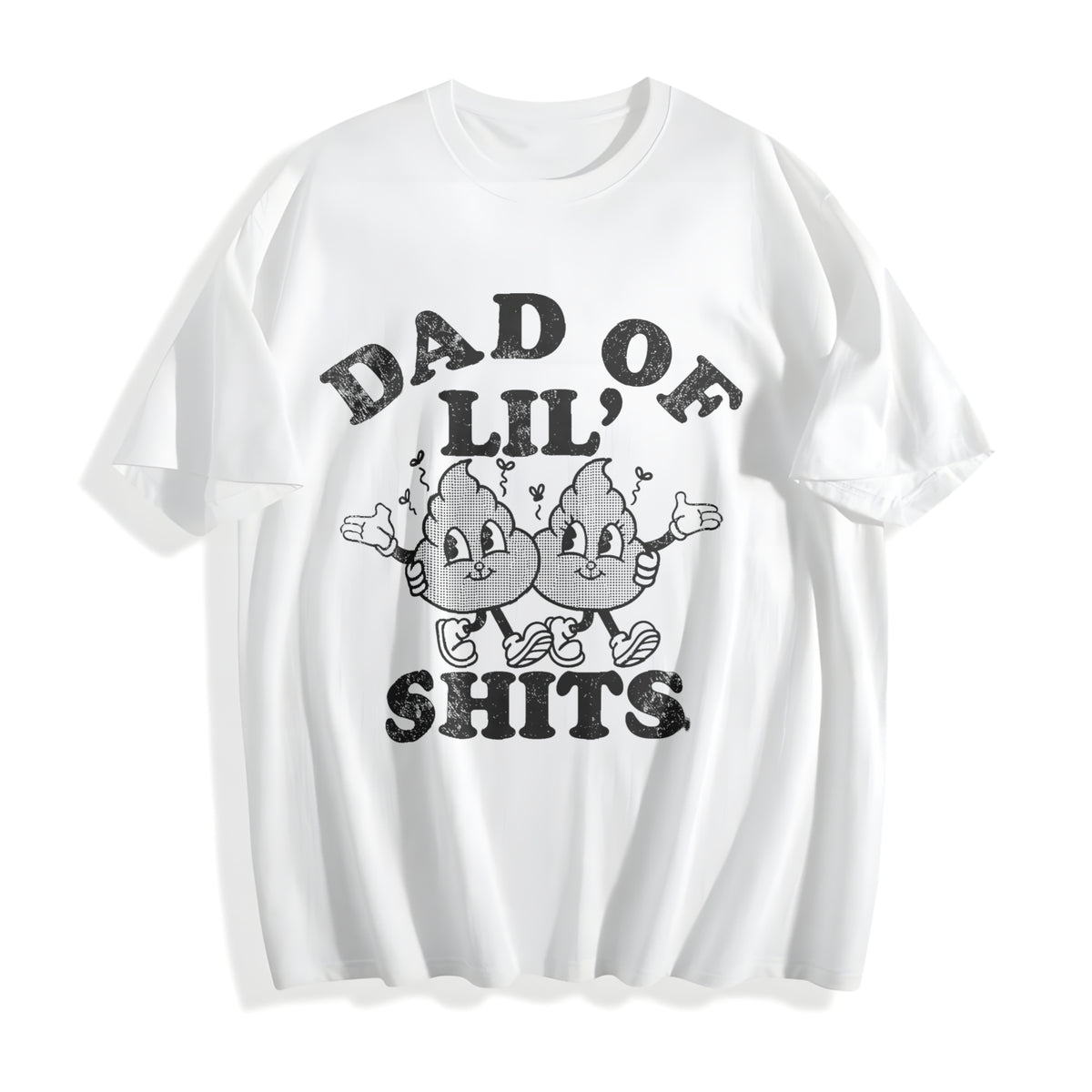 Funny Dad Of Lil Shits Sarcastic Fathers Day For Funny Cool Cotton T-Shirt - product view