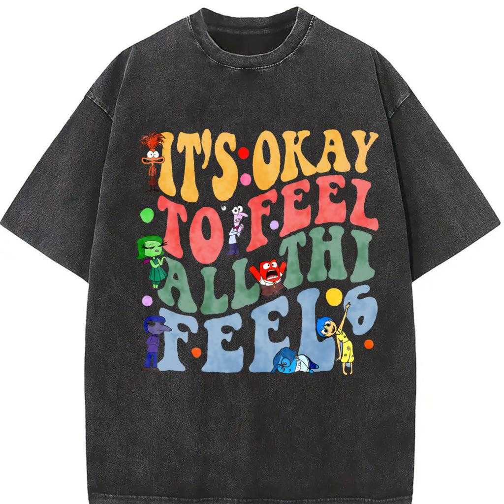 It's Okay To Feel All The Feels 2 Slides Shirt, Mental Health shirt, Inclusion Shirt, Speech Therapy Shirt, BCBA Shirt, Para Shirt