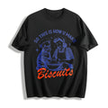 Cat Biscuits Cotton T-Shirt - Black